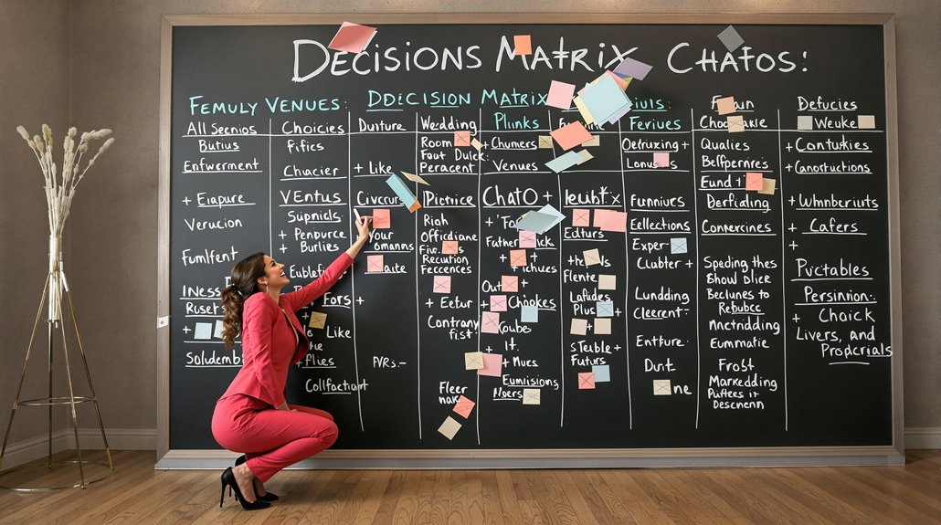 wedding decision matrix template
