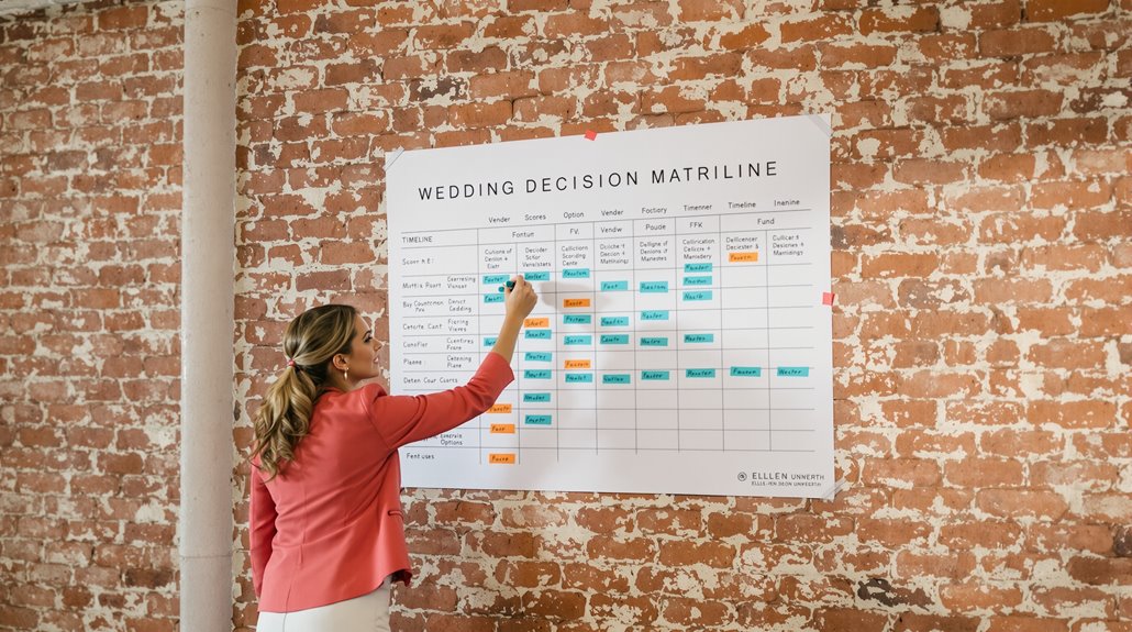 wedding timeline decision matrix