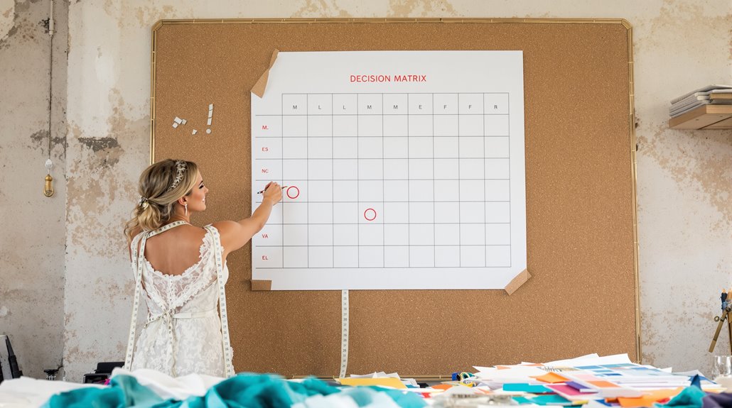 wedding alterations decision matrix