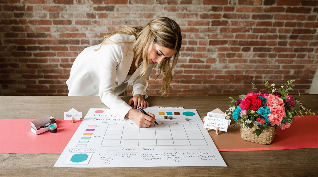 wedding favor decision matrix