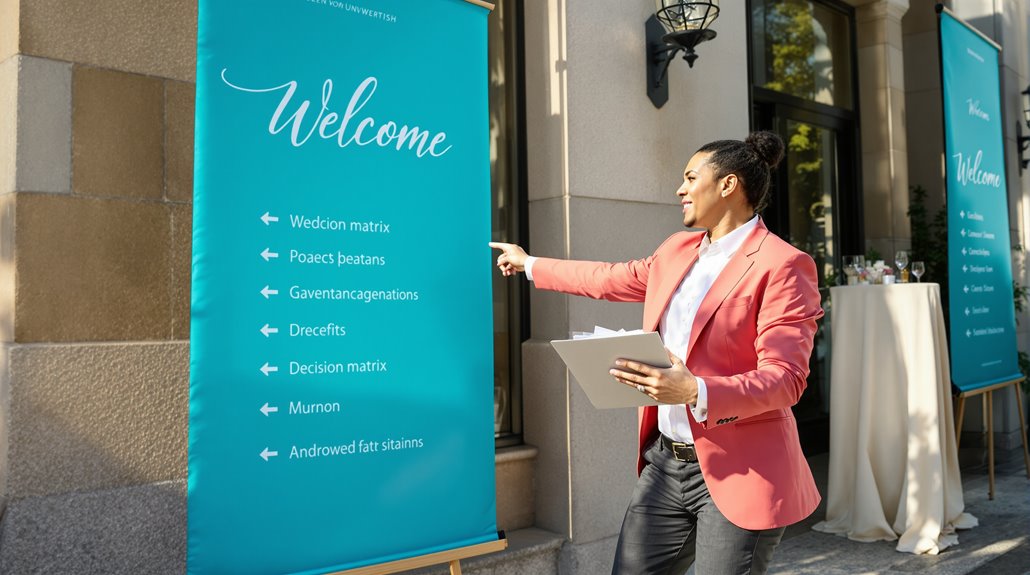 wedding signage decision matrix